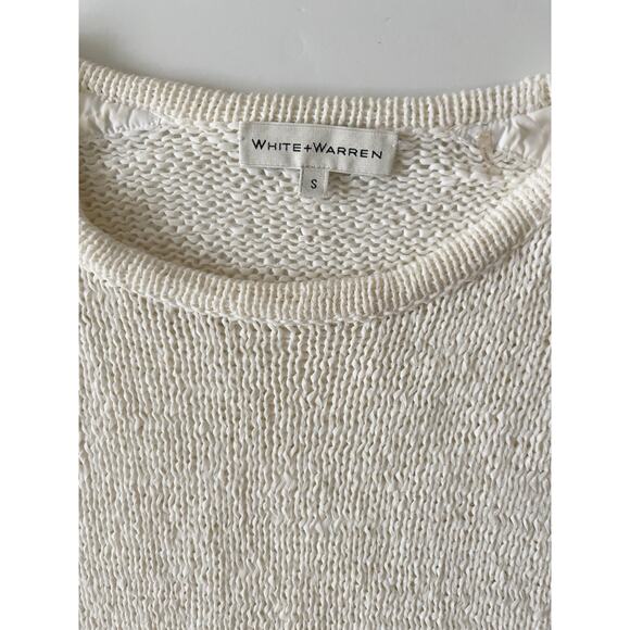 White Warren Sweater Women S White Lace Sleeves Boho Business Casual - Picture 2 of 9